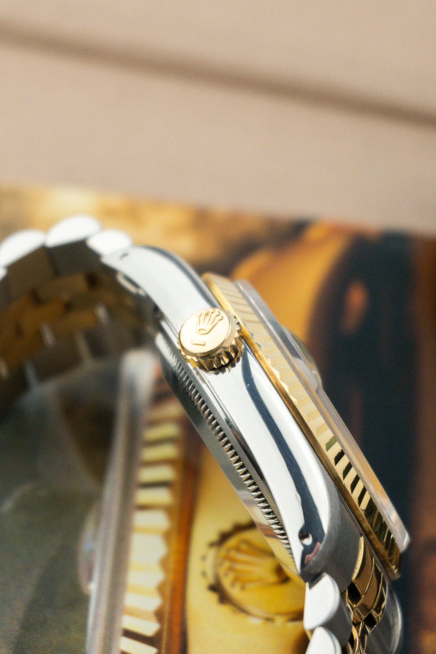 Rolex Oyster Perpetual Datejust 36 Ref. 16233 Gold Dial | 18K Gold Fluted Bezel Jubilee Bracelet