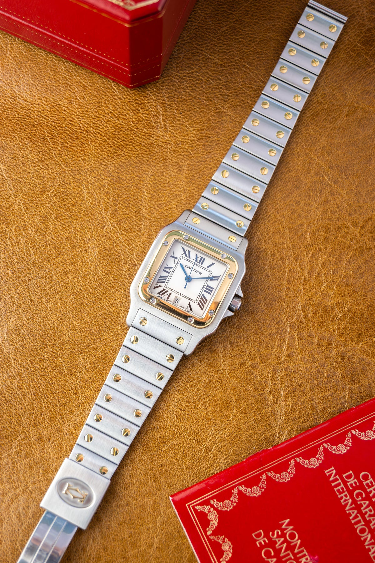 Cartier Santos Galbée ‘Full Set 1988’ Ref. 187901 | Including all Accessories | 18K Gold | Sharp Condition