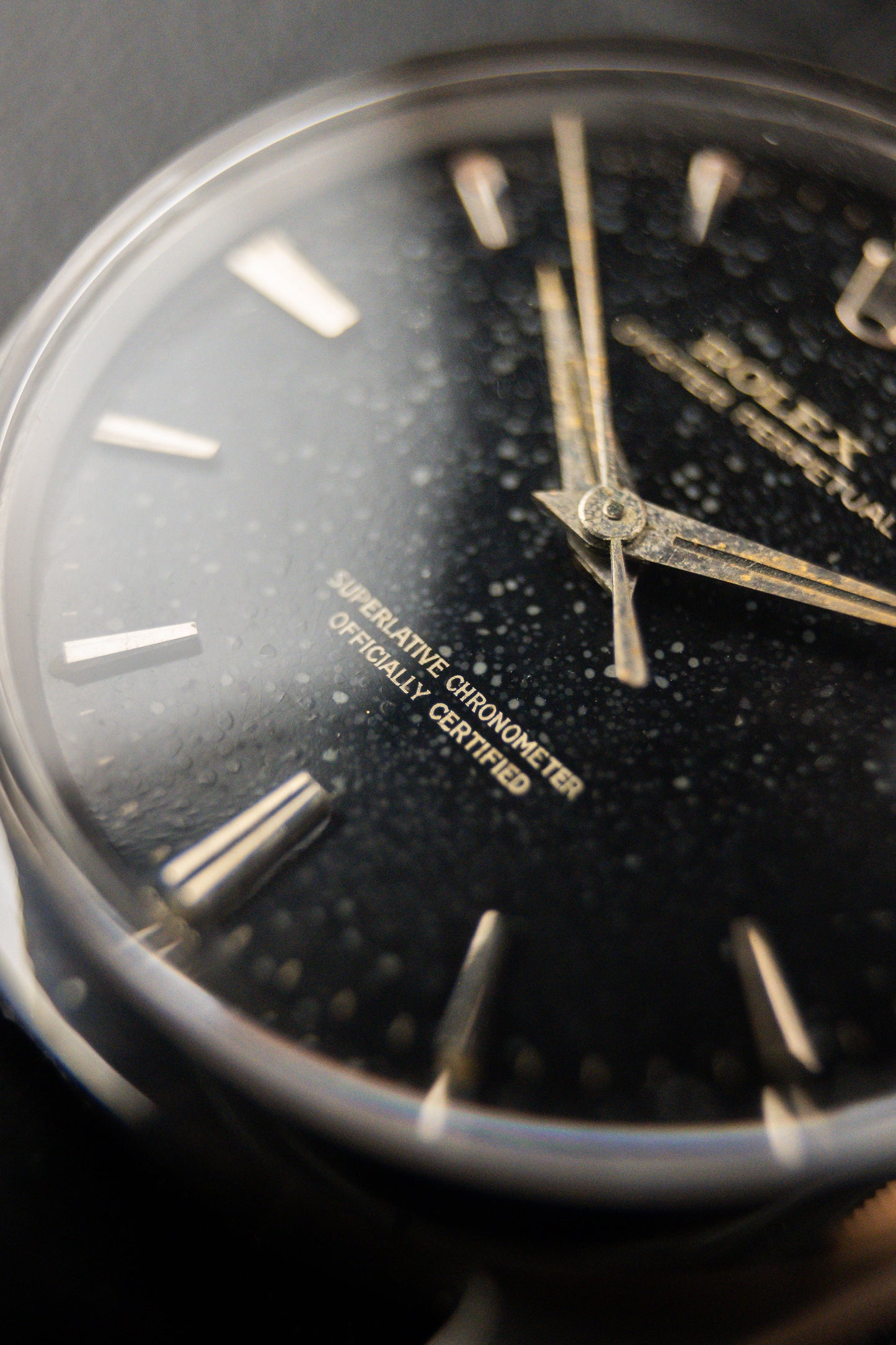 Rolex Oyster Perpetual 34 Ref. 1002 | Swiss Only Black Gloss Gilt Dial | Dauphine Hands | 1964