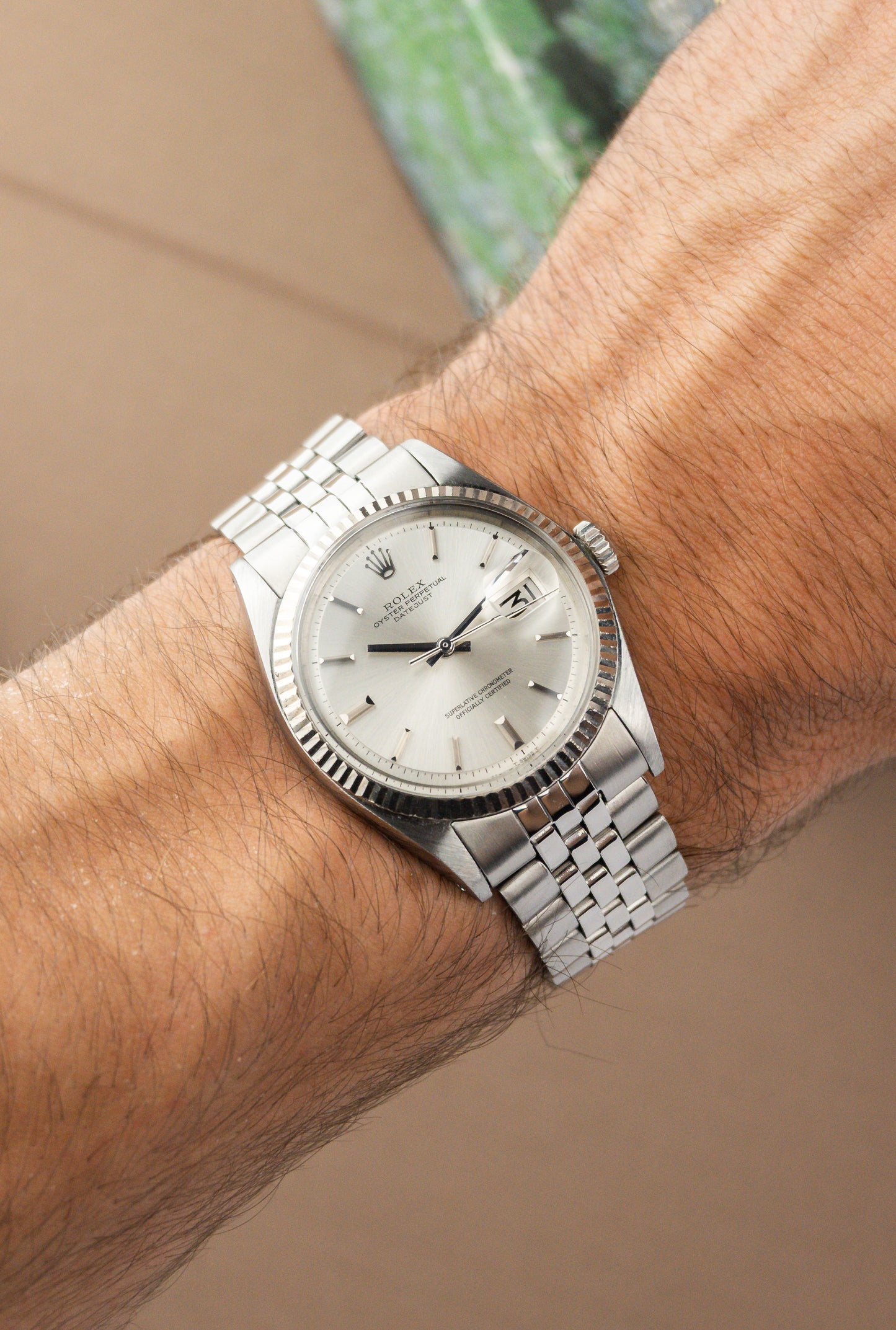 Rolex Oyster Perpetual Datejust 36 Ref. 1601 | 18K Whitegold Fluted Bezel | Jubilee Bracelet | Sharp Condition