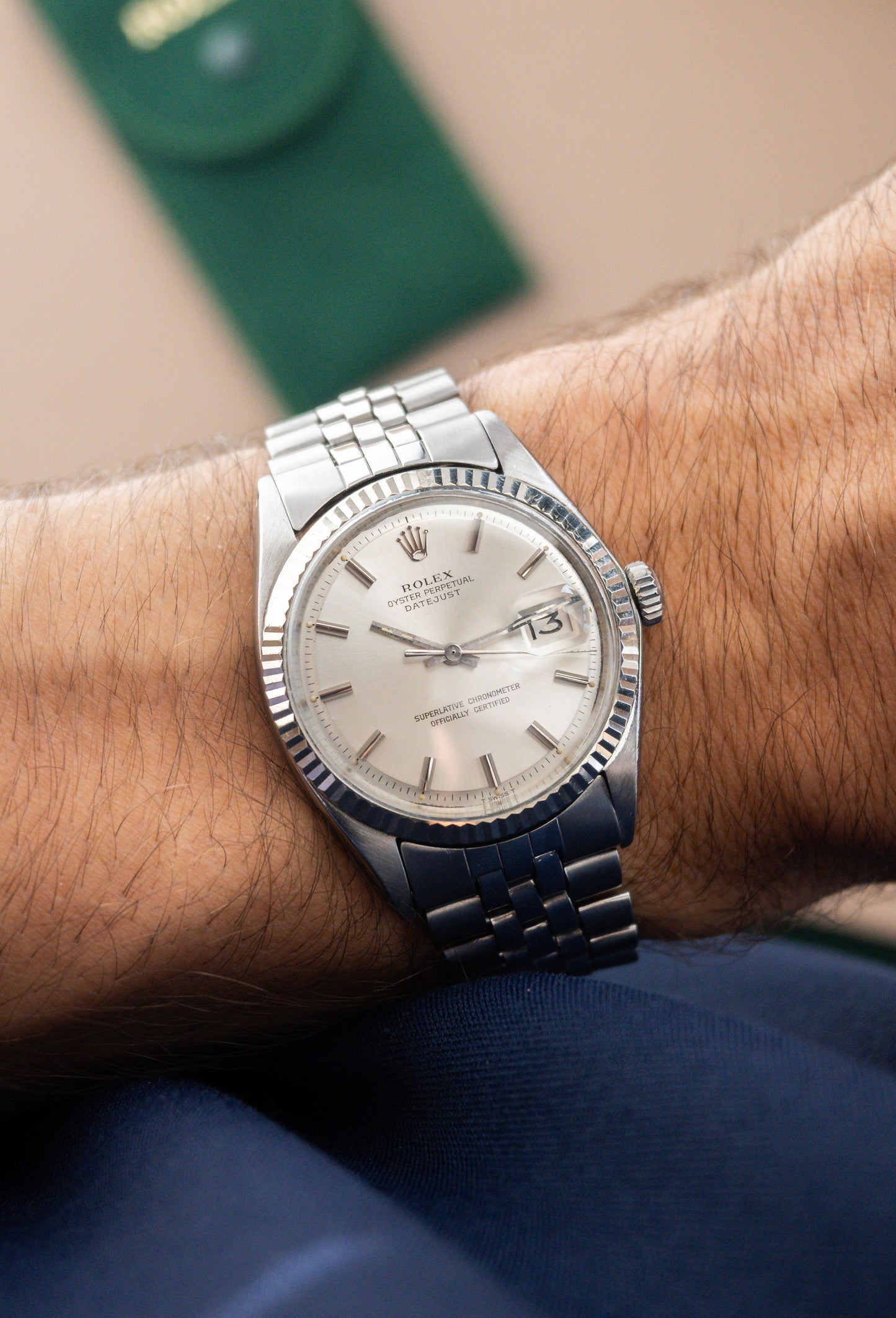 Rolex Oyster Perpetual Datejust 36 Ref. 1601 | 18K Whitegold Fluted Bezel | Jubilee Bracelet | Sharp Condition