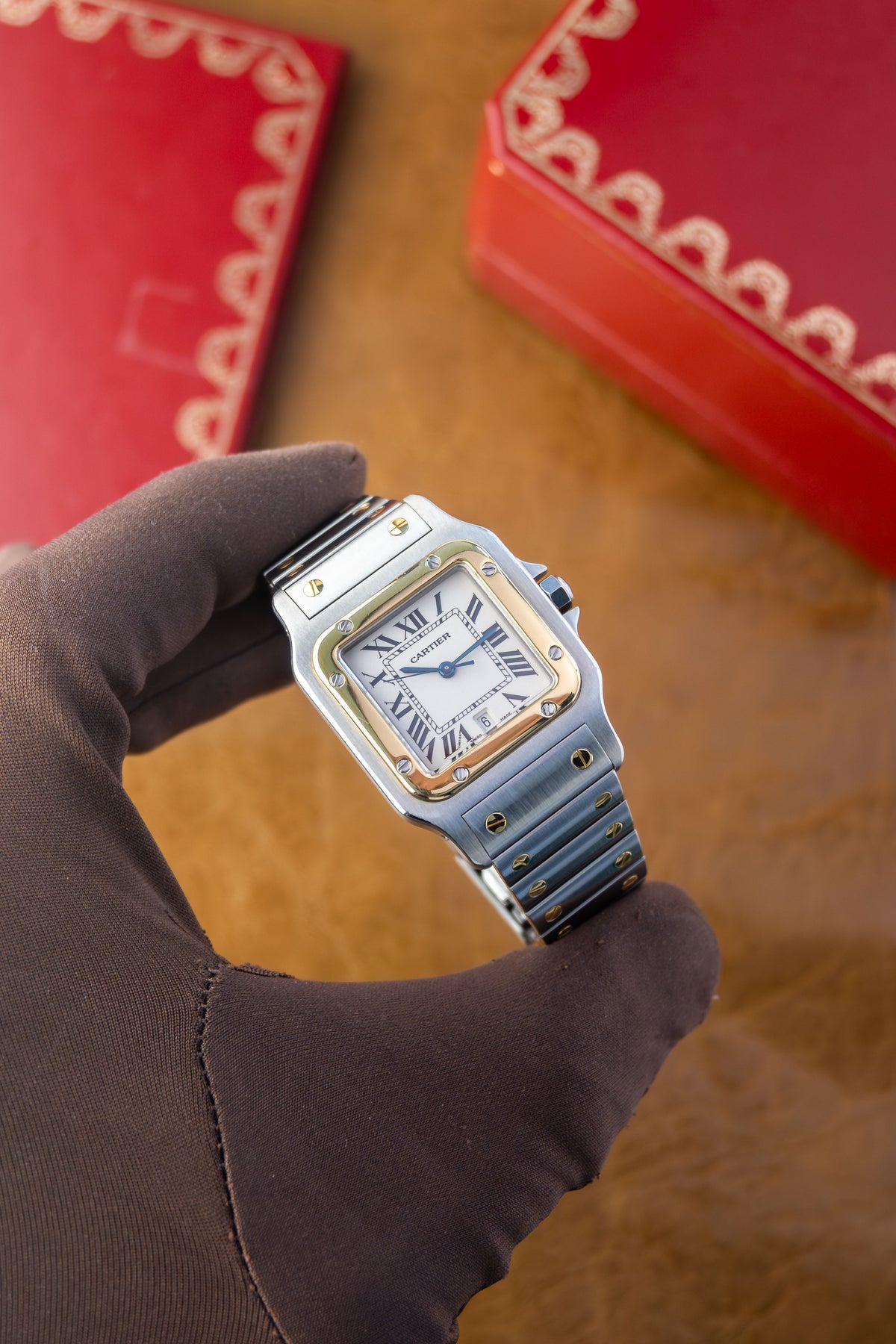 Cartier Santos Galbée ‘Full Set 1988’ Ref. 187901 | Including all Accessories | 18K Gold | Sharp Condition
