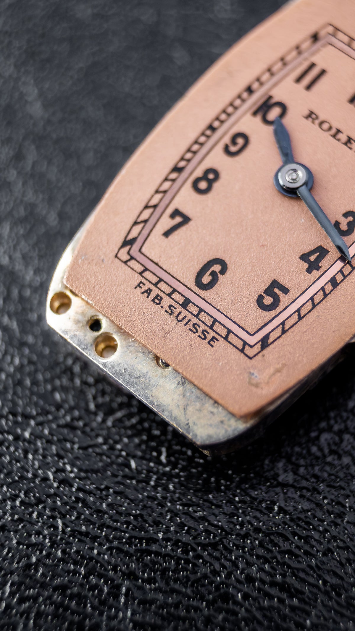 Rolex Tonneau Cocktail | Pink Salmon Dial | Manual Wind Movement | Bordeaux Red Leather Strap