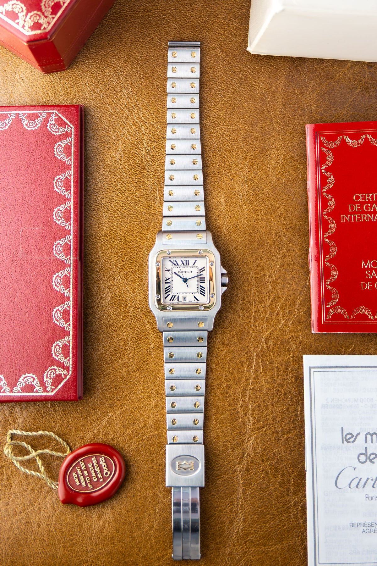 Cartier Santos Galbée ‘Full Set 1988’ Ref. 187901 | Including all Accessories | 18K Gold | Sharp Condition