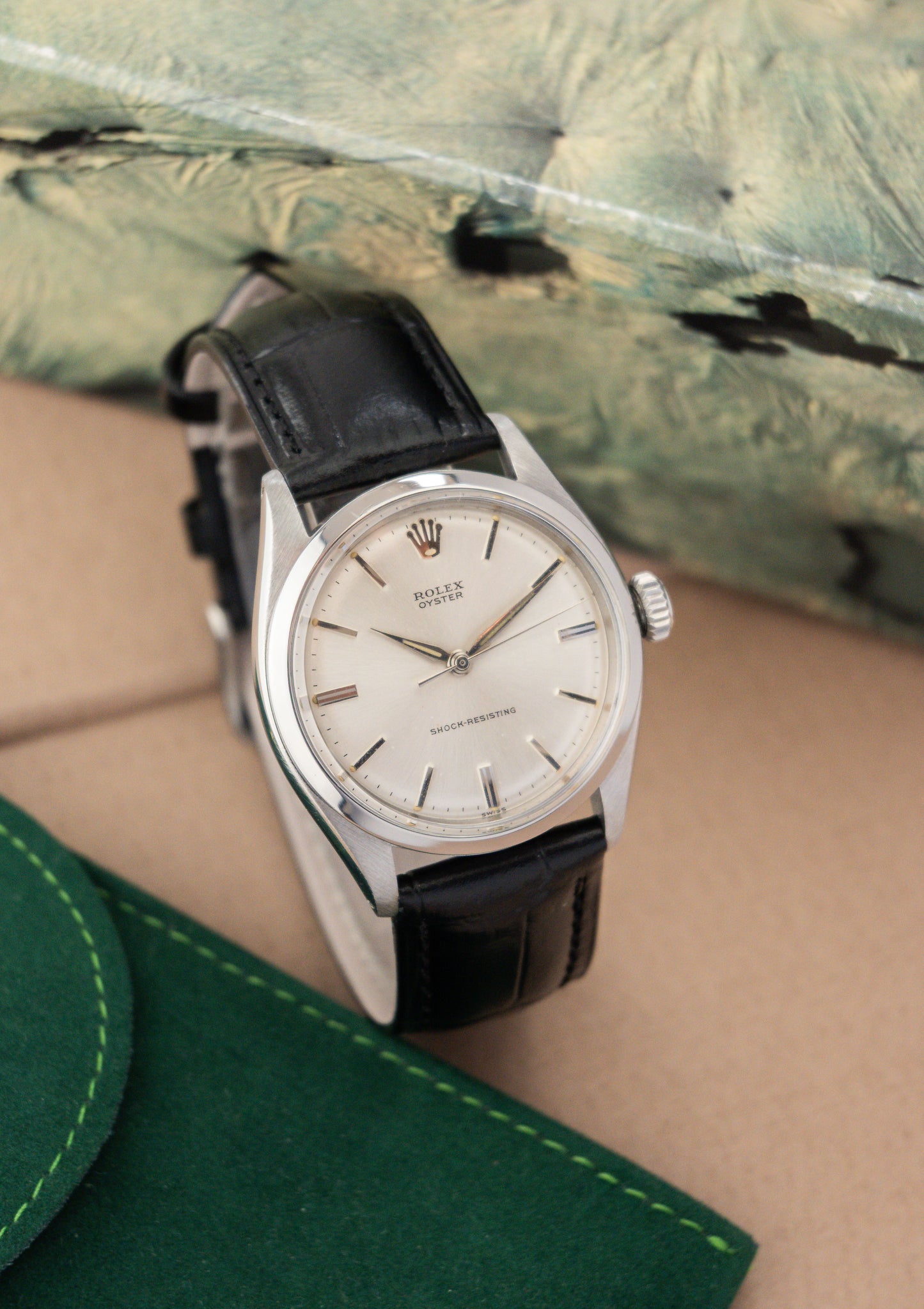 Rolex Oyster Schock Resisting 34 Ref. 6480 | Swiss Only Silver Dial | Sword Hands