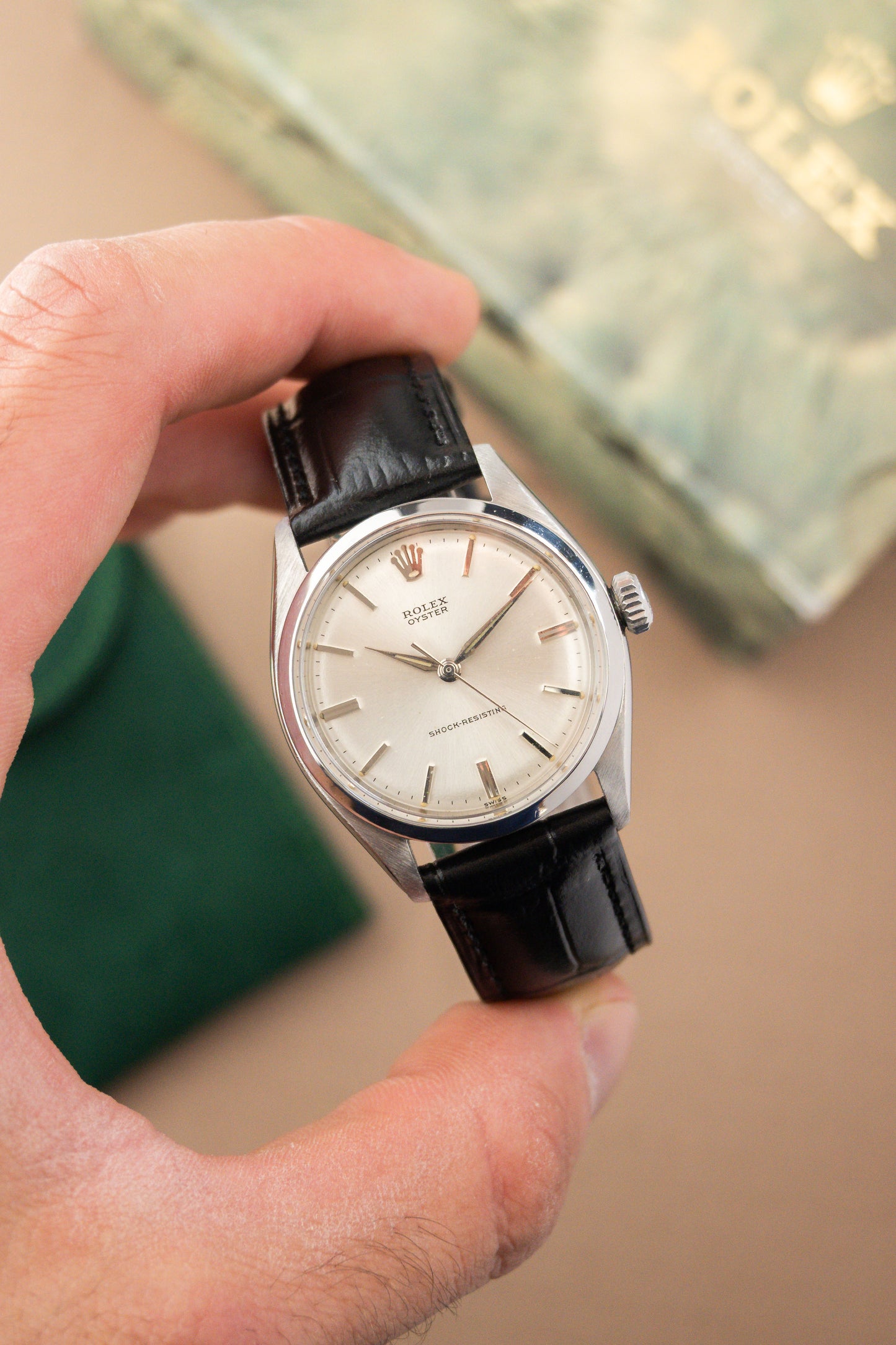 Rolex Oyster Schock Resisting 34 Ref. 6480 | Swiss Only Silver Dial | Sword Hands
