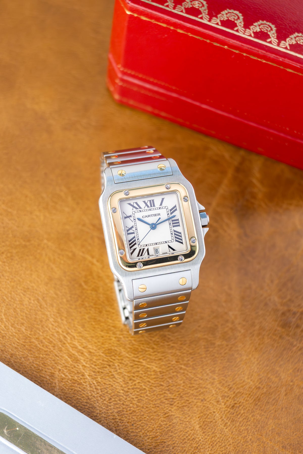 Cartier Santos Galbée ‘Full Set 1988’ Ref. 187901 | Including all Accessories | 18K Gold | Sharp Condition