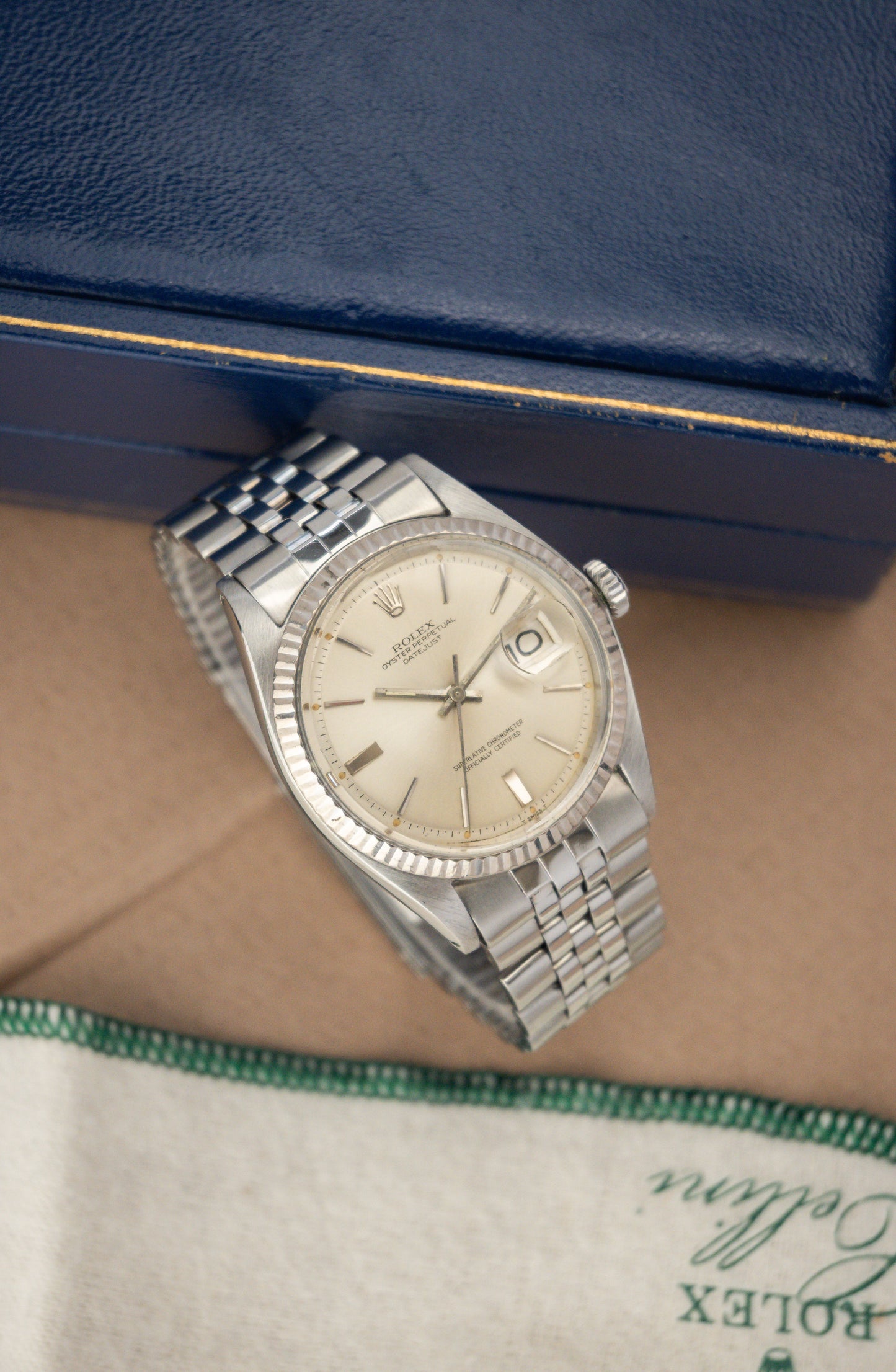 Rolex Oyster Perpetual Datejust 36 Ref. 1601 | Doorstop Hour Marks Dial | 18K Whitegold Fluted Bezel | Jubilee Bracelet | Sharp Condition