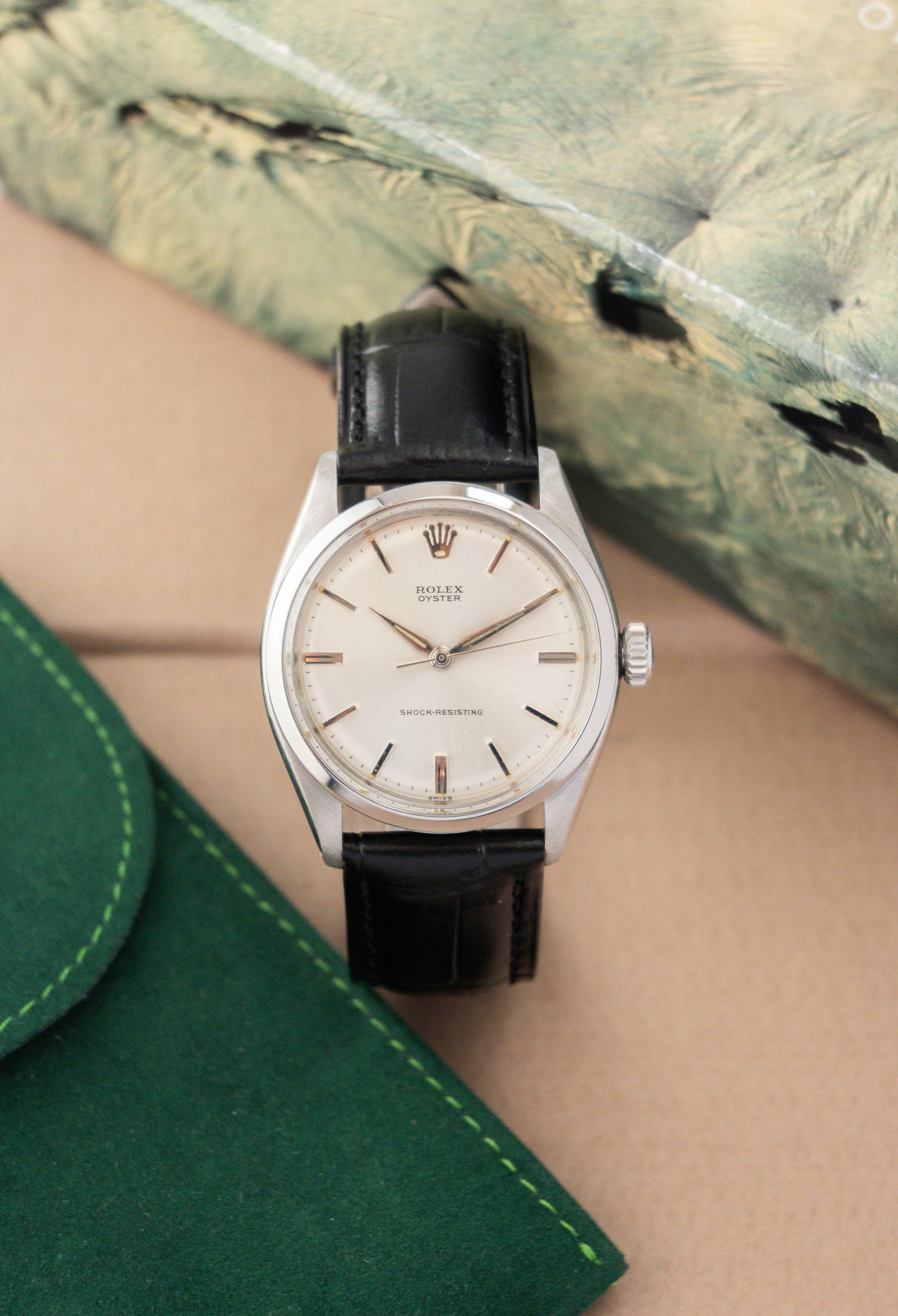 Rolex Oyster Schock Resisting 34 Ref. 6480 | Swiss Only Silver Dial | Sword Hands