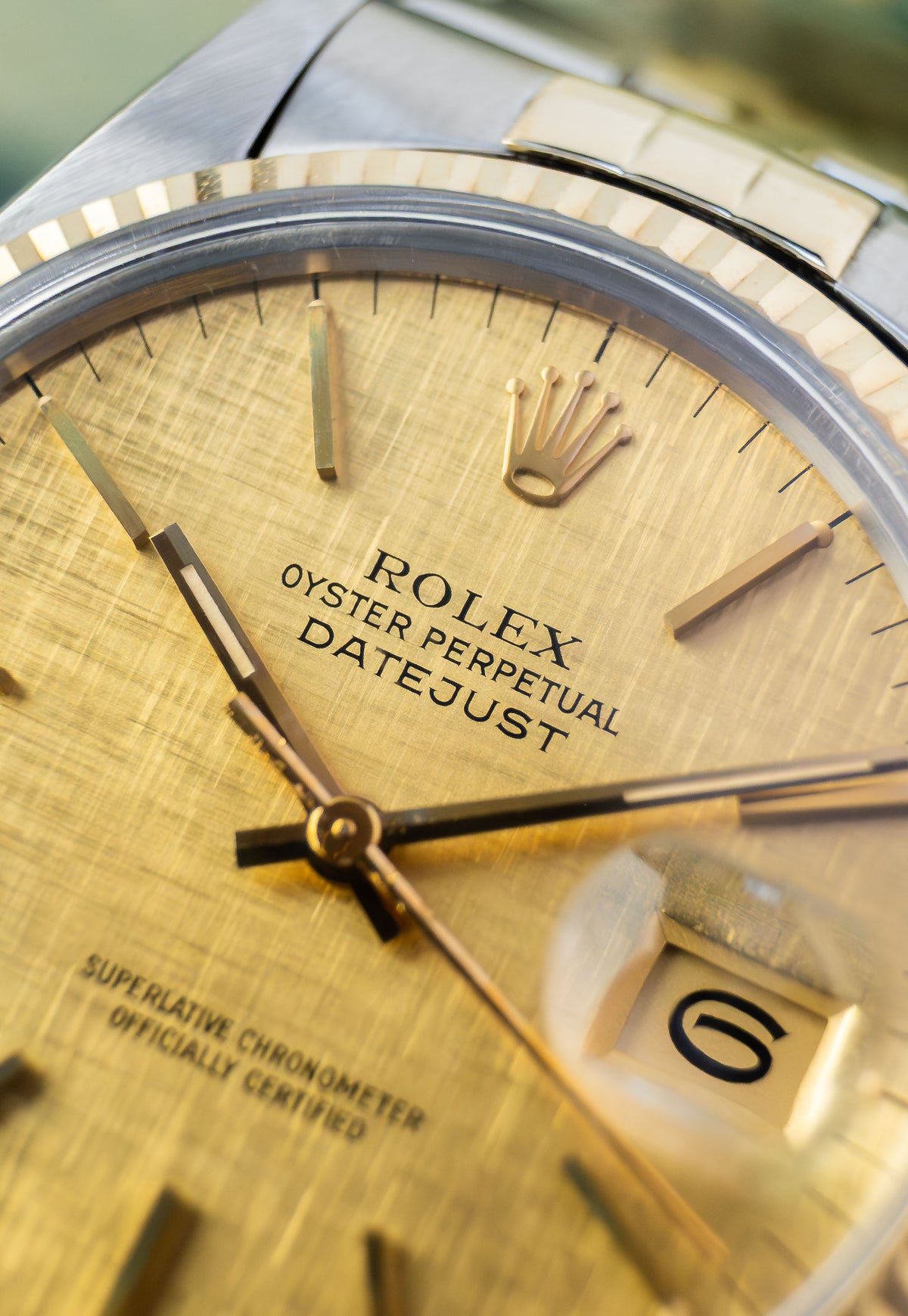 Rolex Datejust 36 Ref.16013 | Jubilee Bracelet | Fluted Bezel | 1978 | Gold Linen Dial | Caliber 3035