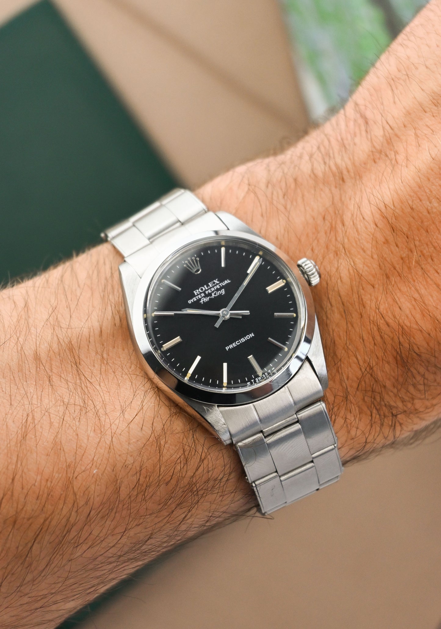 Rolex Air-King 34 Ref, 5500 | Rivet Flex Bracelet | Black Dial | Sharp Condition