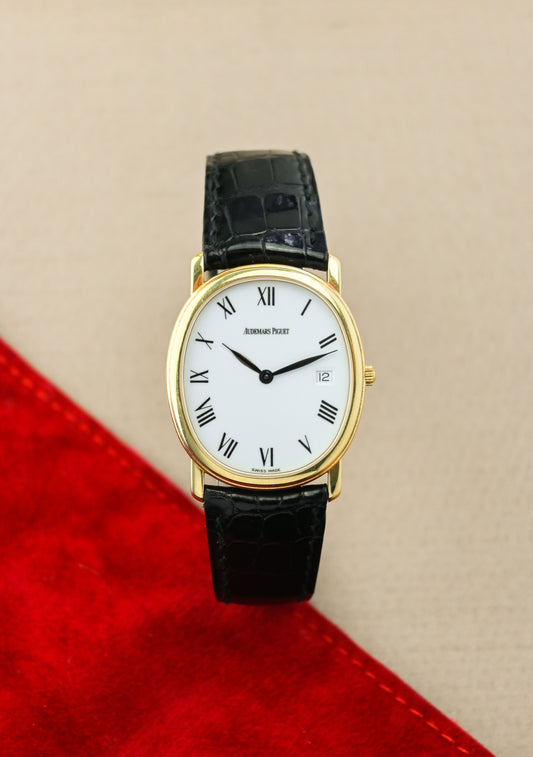 Audemars Piguet Ellipse Ultra Thin Ref, BA 65454 | Roman Dial | Date Function | 18K Yellow Gold | AP Buckle & Strap
