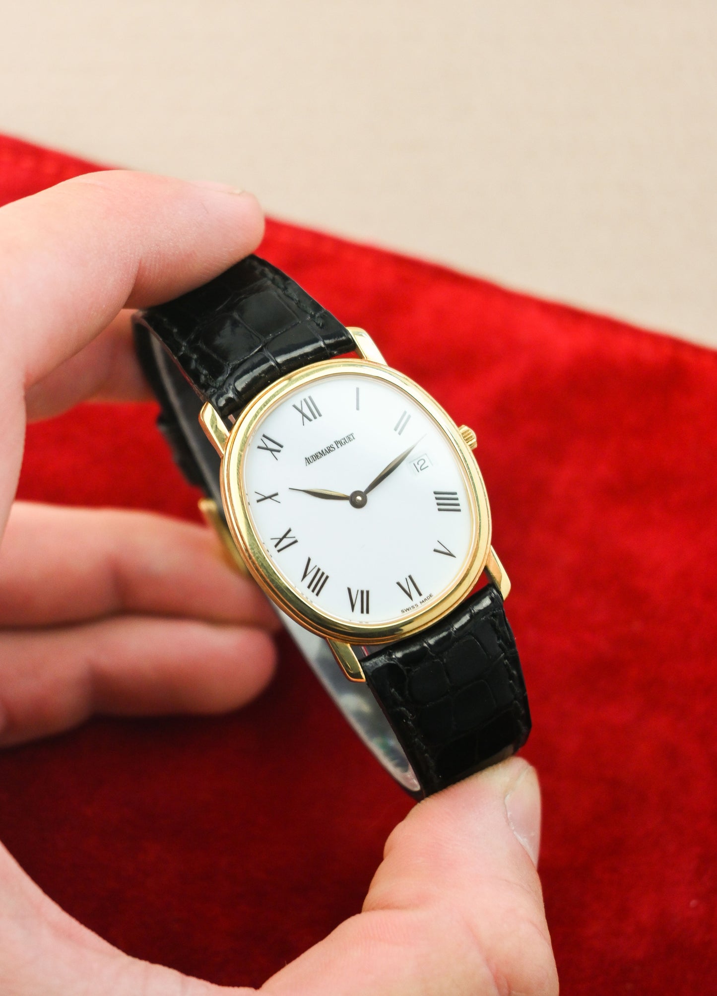 Audemars Piguet Ellipse Ultra Thin Ref, BA 65454 | Roman Dial | Date Function | 18K Yellow Gold | AP Buckle & Strap