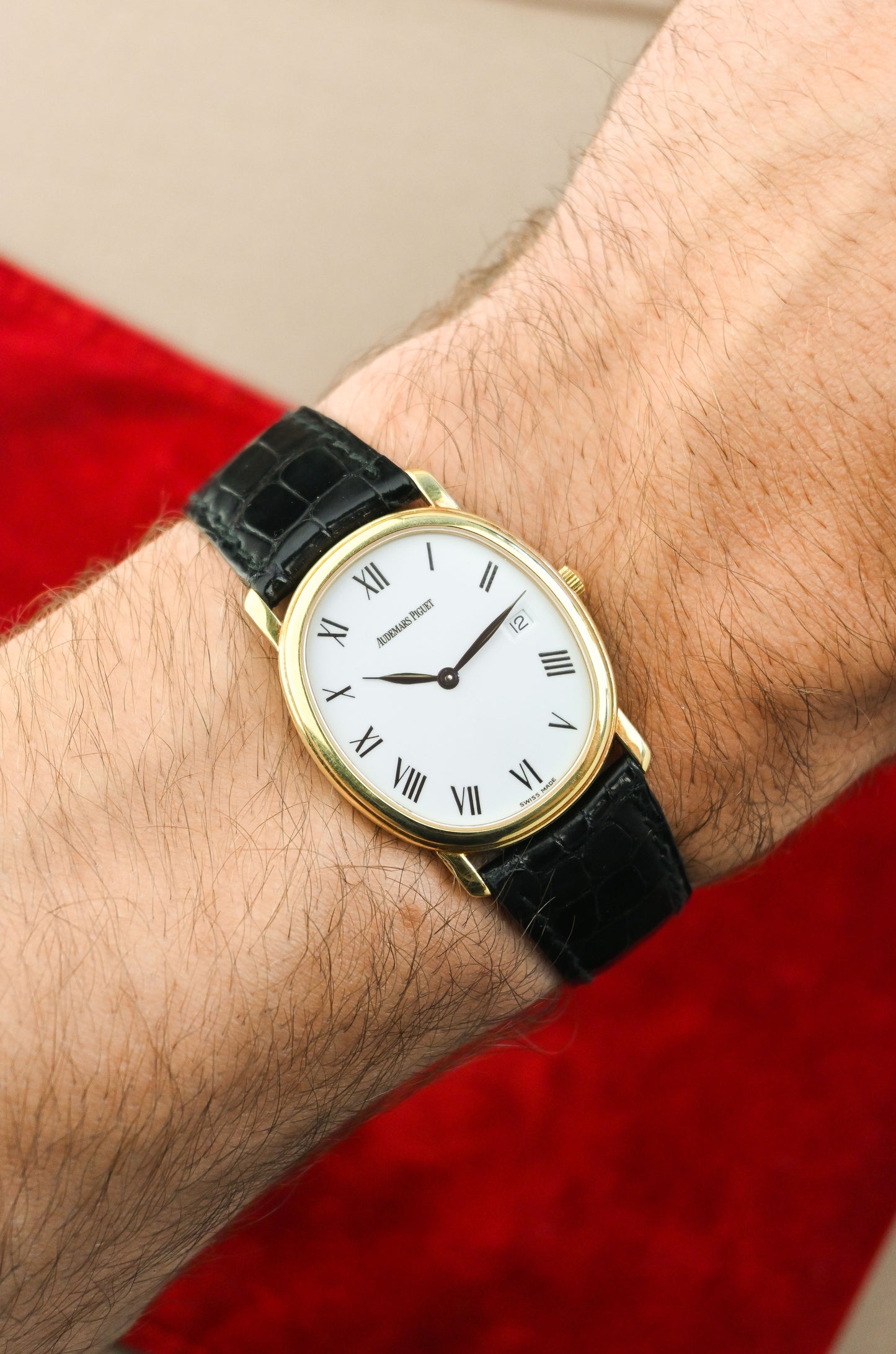 Audemars Piguet Ellipse Ultra Thin Ref, BA 65454 | Roman Dial | Date Function | 18K Yellow Gold | AP Buckle & Strap