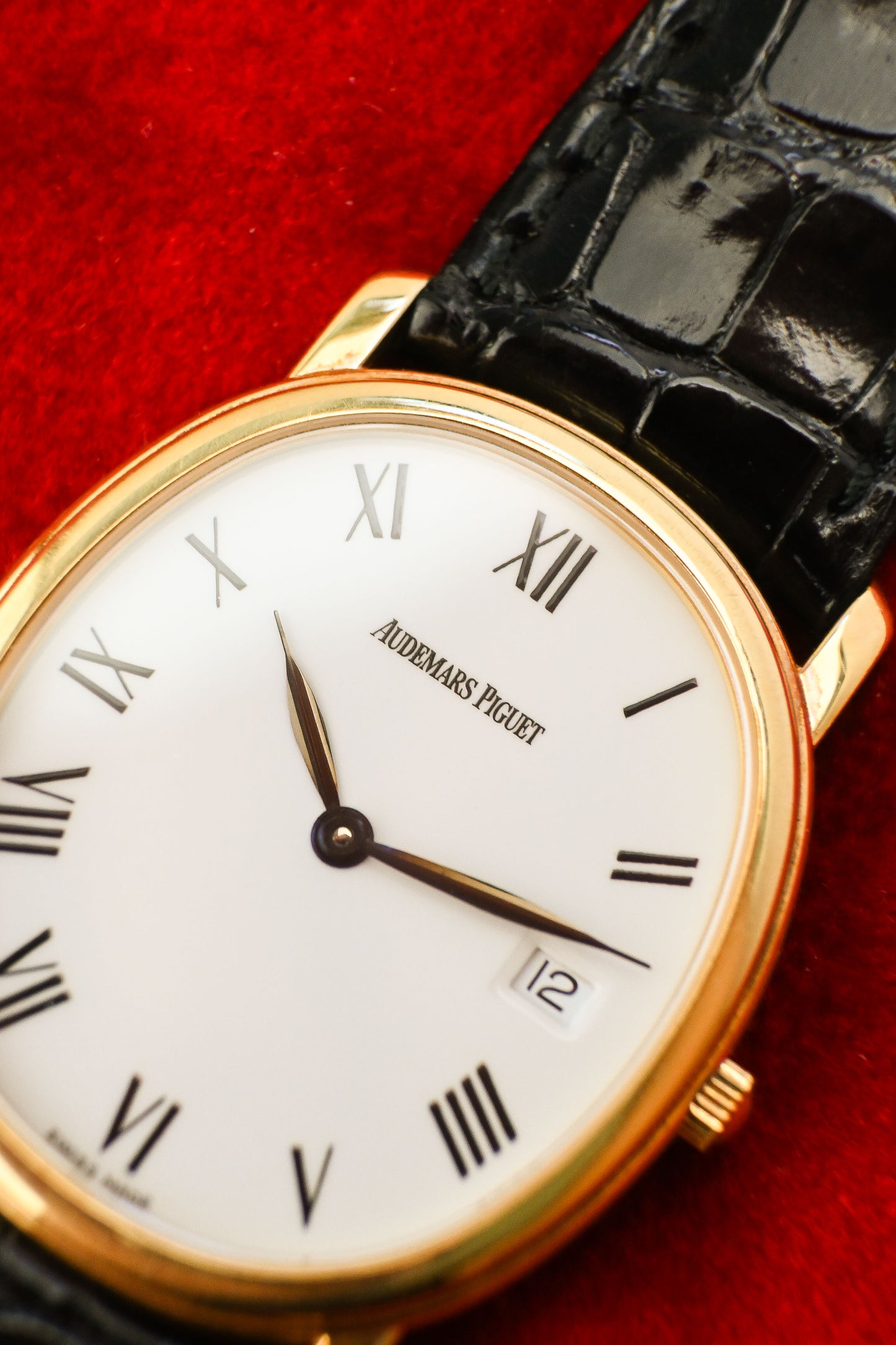 Audemars Piguet Ellipse Ultra Thin Ref, BA 65454 | Roman Dial | Date Function | 18K Yellow Gold | AP Buckle & Strap