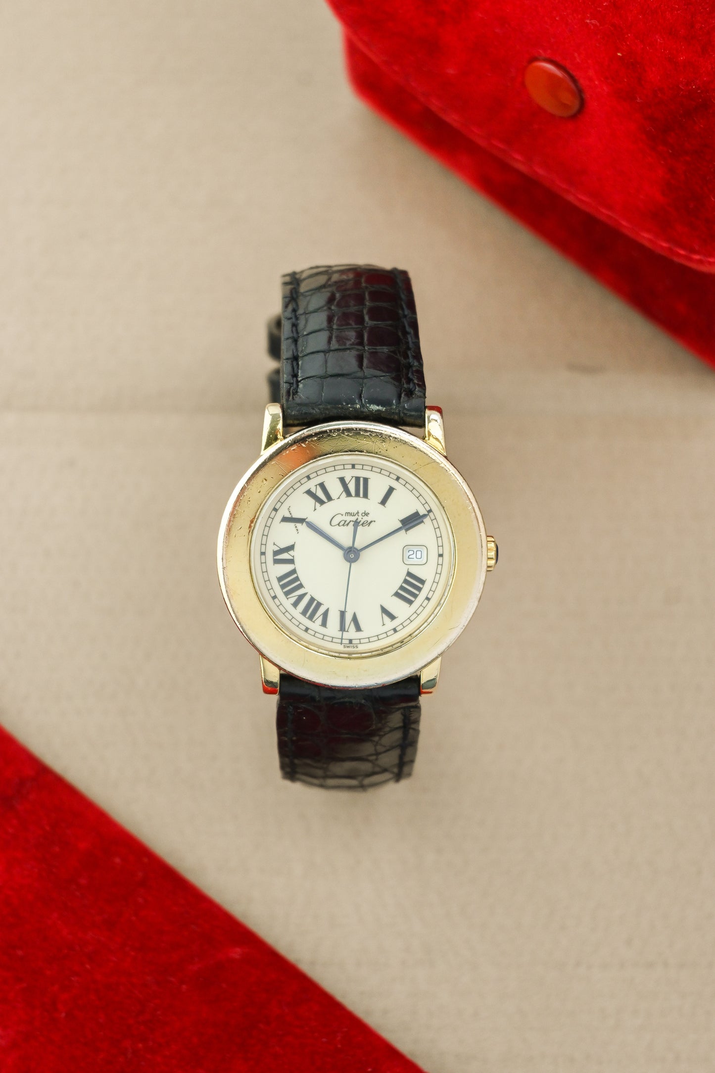 Cartier Must de Ronde | Ref. 18001 | Roman Dial | Date Function | Blue Hands