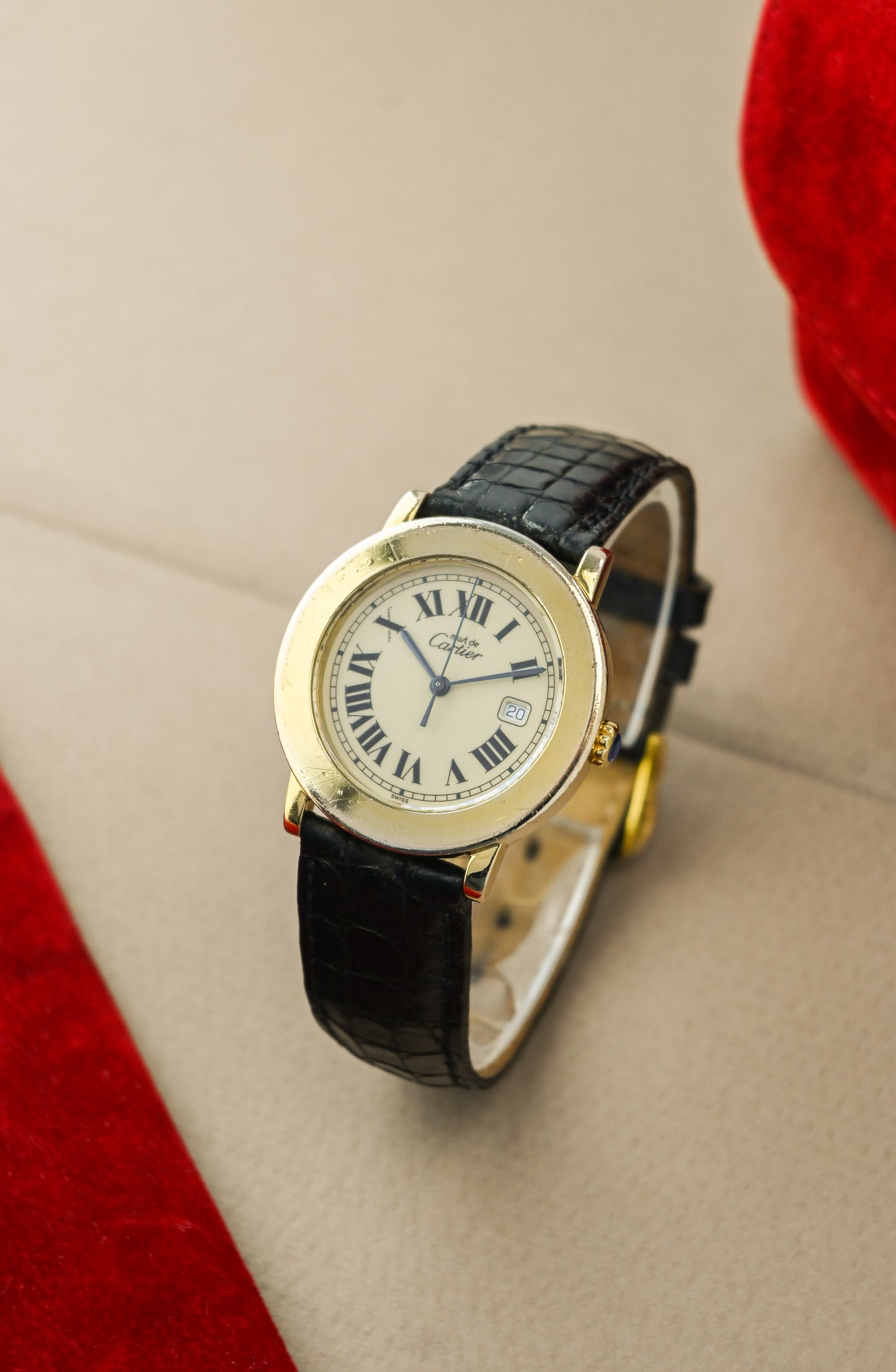 Cartier Must de Ronde | Ref. 18001 | Roman Dial | Date Function | Blue Hands