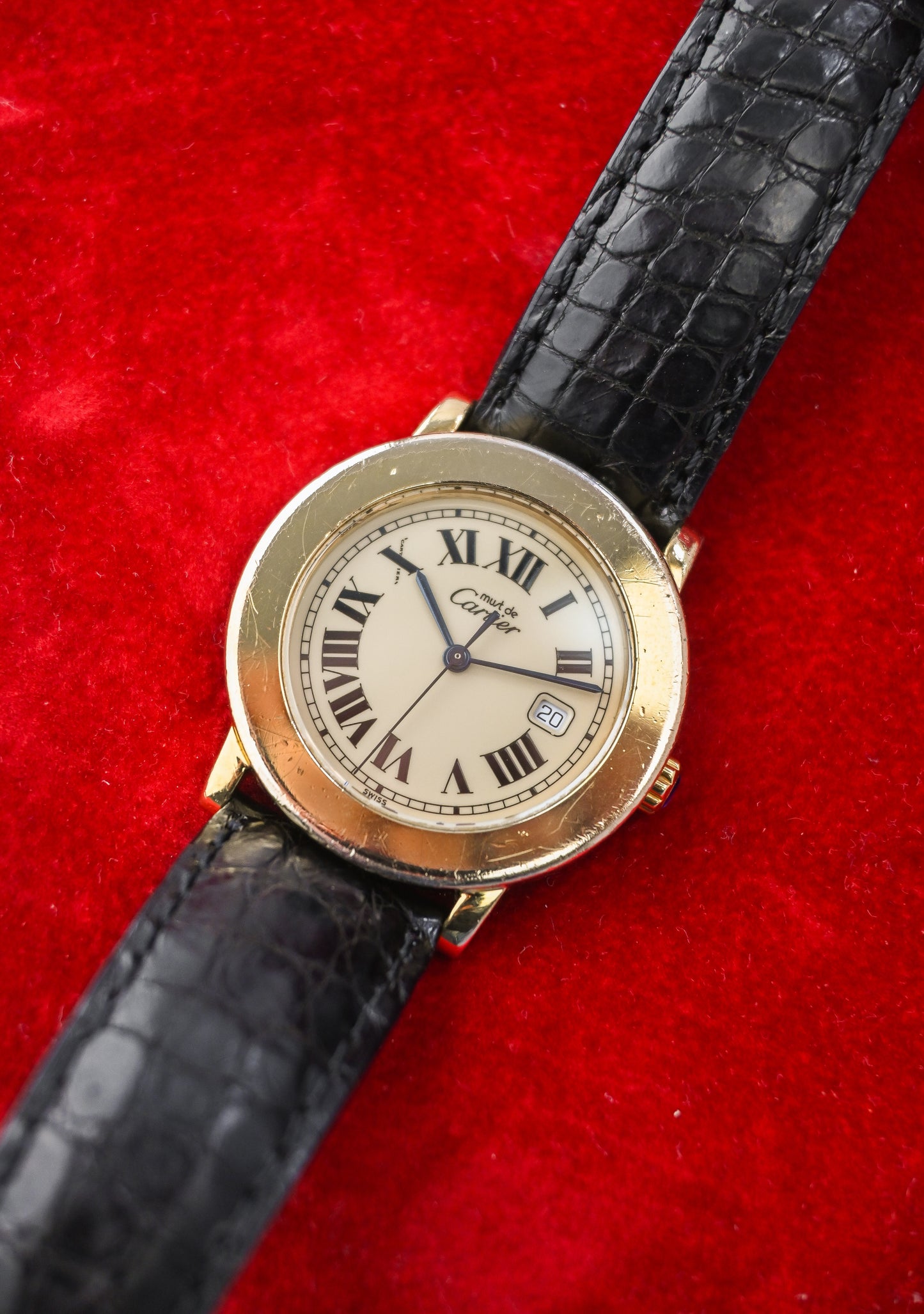 Cartier Must de Ronde | Ref. 18001 | Roman Dial | Date Function | Blue Hands