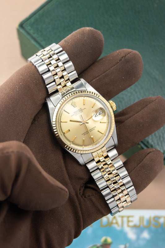 Rolex Oyster Perpetual Datejust 36 Ref. 1601 | Two Tone Jubilee Bracelet | 18K Gold Fluted Bezel | Big Crown Clasp | 1966