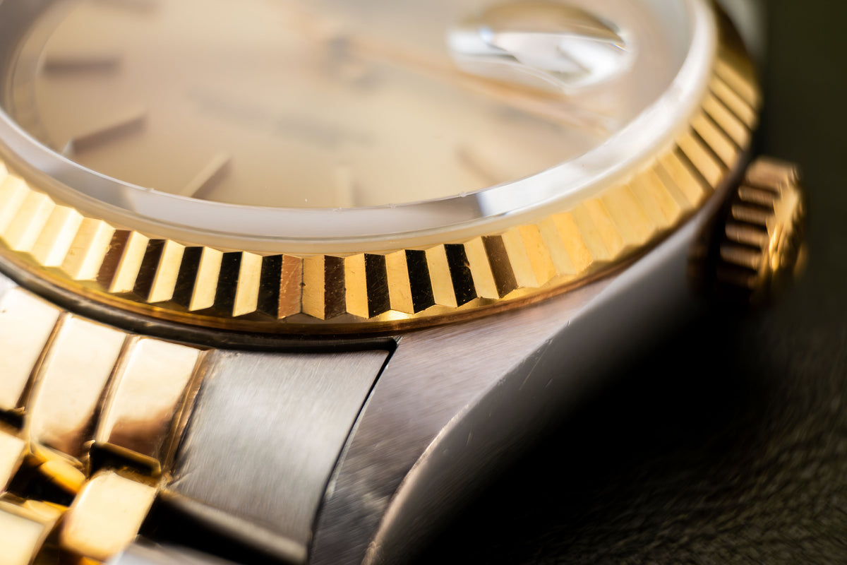Rolex Datejust 36 Ref.16233 | Jubilee Bracelet | Fluted Bezel | 1996 | Gold Dial | Caliber 3035 | Unpolished