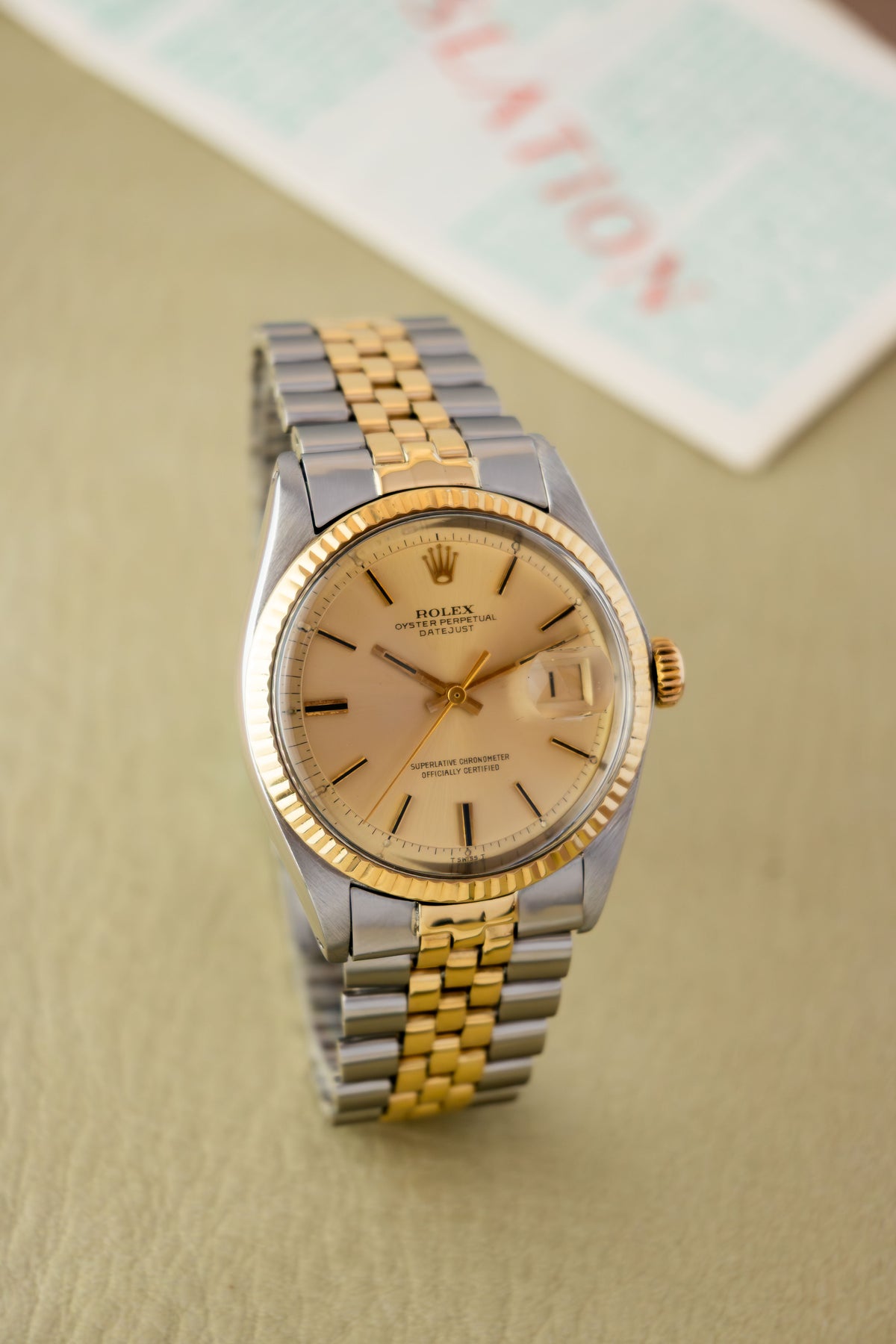Rolex Datejust 36 Ref.1601 | Jubilee Bracelet | Fluted Bezel | 1972 | Gold Dial | Caliber 1570