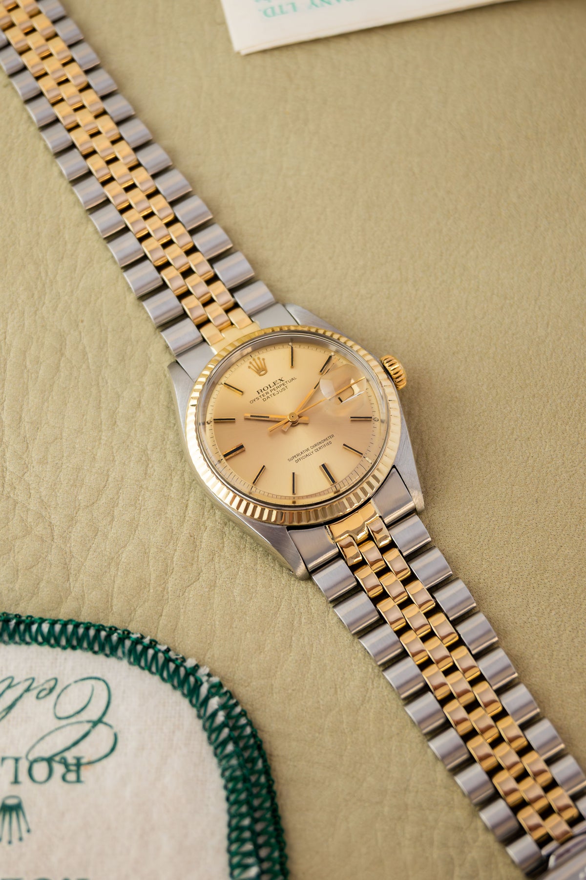 Rolex Datejust 36 Ref.1601 | Jubilee Bracelet | Fluted Bezel | 1972 | Gold Dial | Caliber 1570