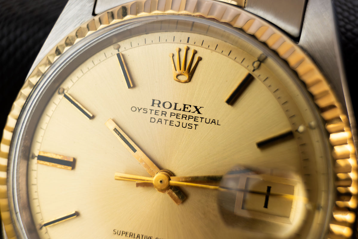 Rolex Datejust 36 Ref.1601 | Jubilee Bracelet | Fluted Bezel | 1972 | Gold Dial | Caliber 1570