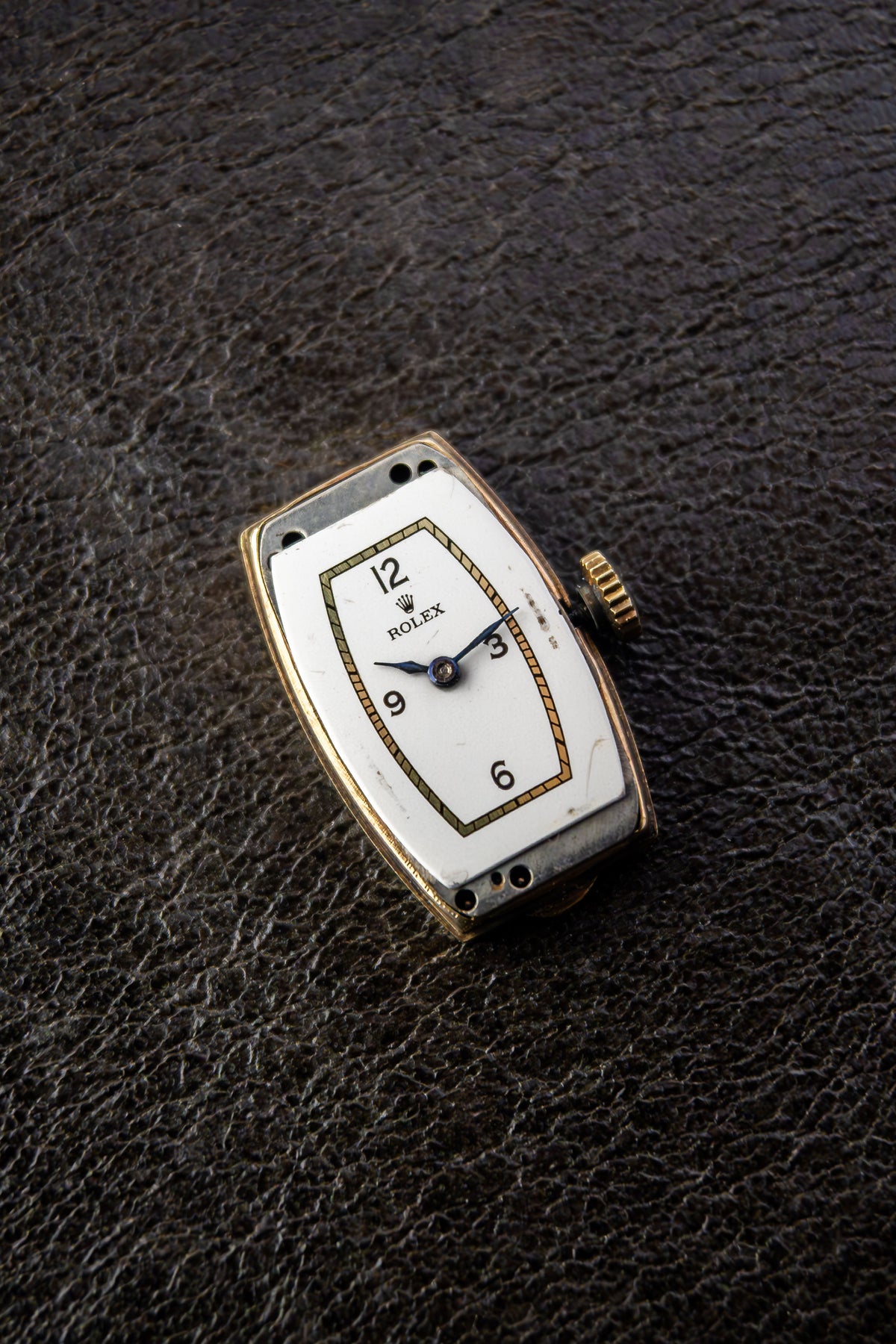 Rolex Tonneau Cocktail | White Explorer style Dial | Manual Wind Movement | Black Rope Strap