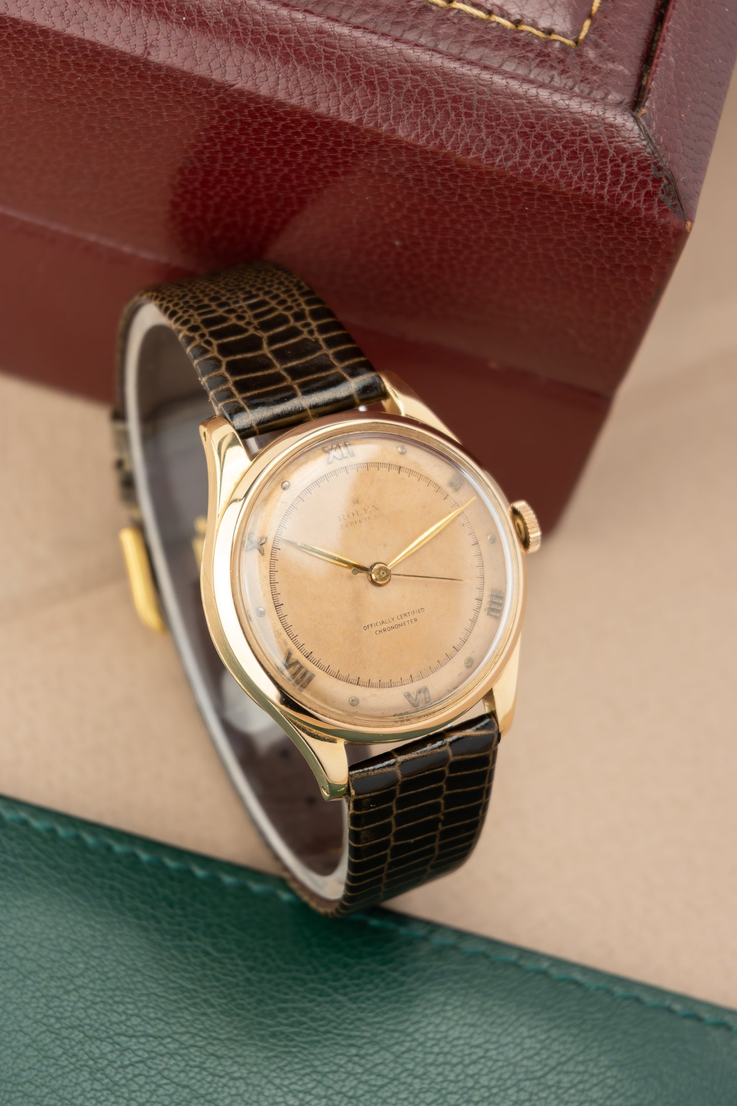 Rare Rolex Perpetual OCC | 18K Rose Gold | Vintage French Case | Salmon Sector Dial