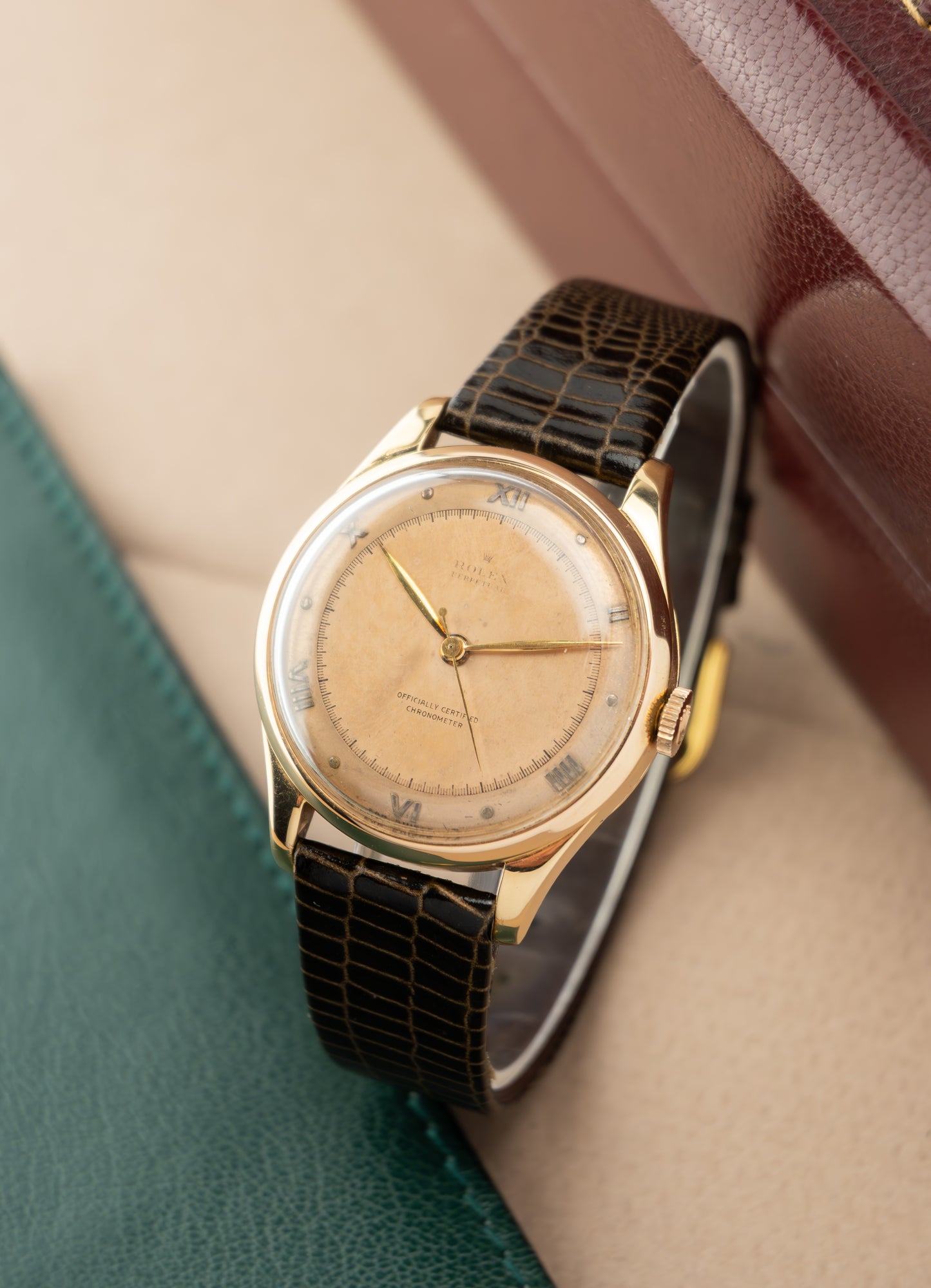 Rare Rolex Perpetual OCC | 18K Rose Gold | Vintage French Case | Salmon Sector Dial
