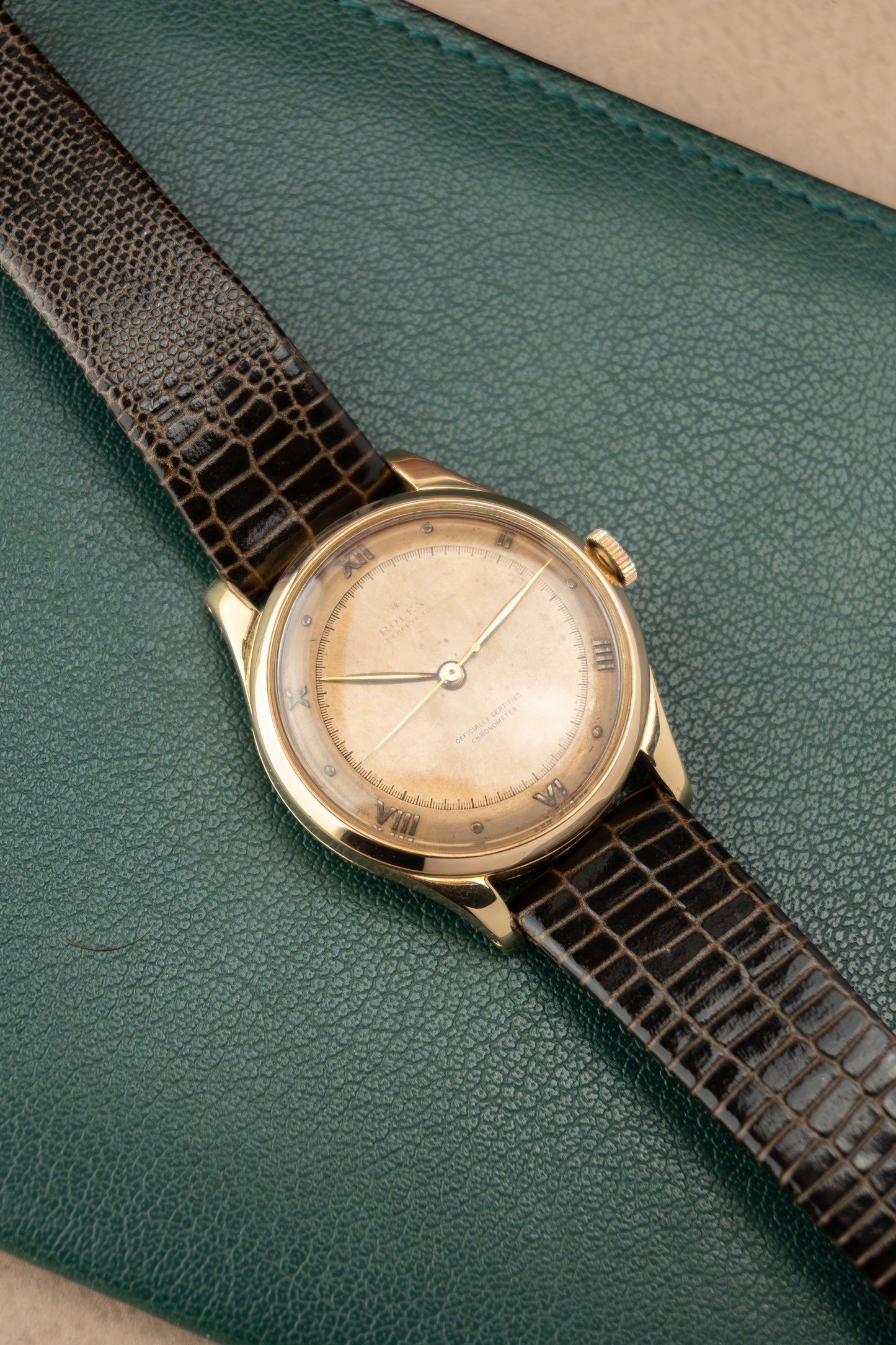 Rare Rolex Perpetual OCC | 18K Rose Gold | Vintage French Case | Salmon Sector Dial