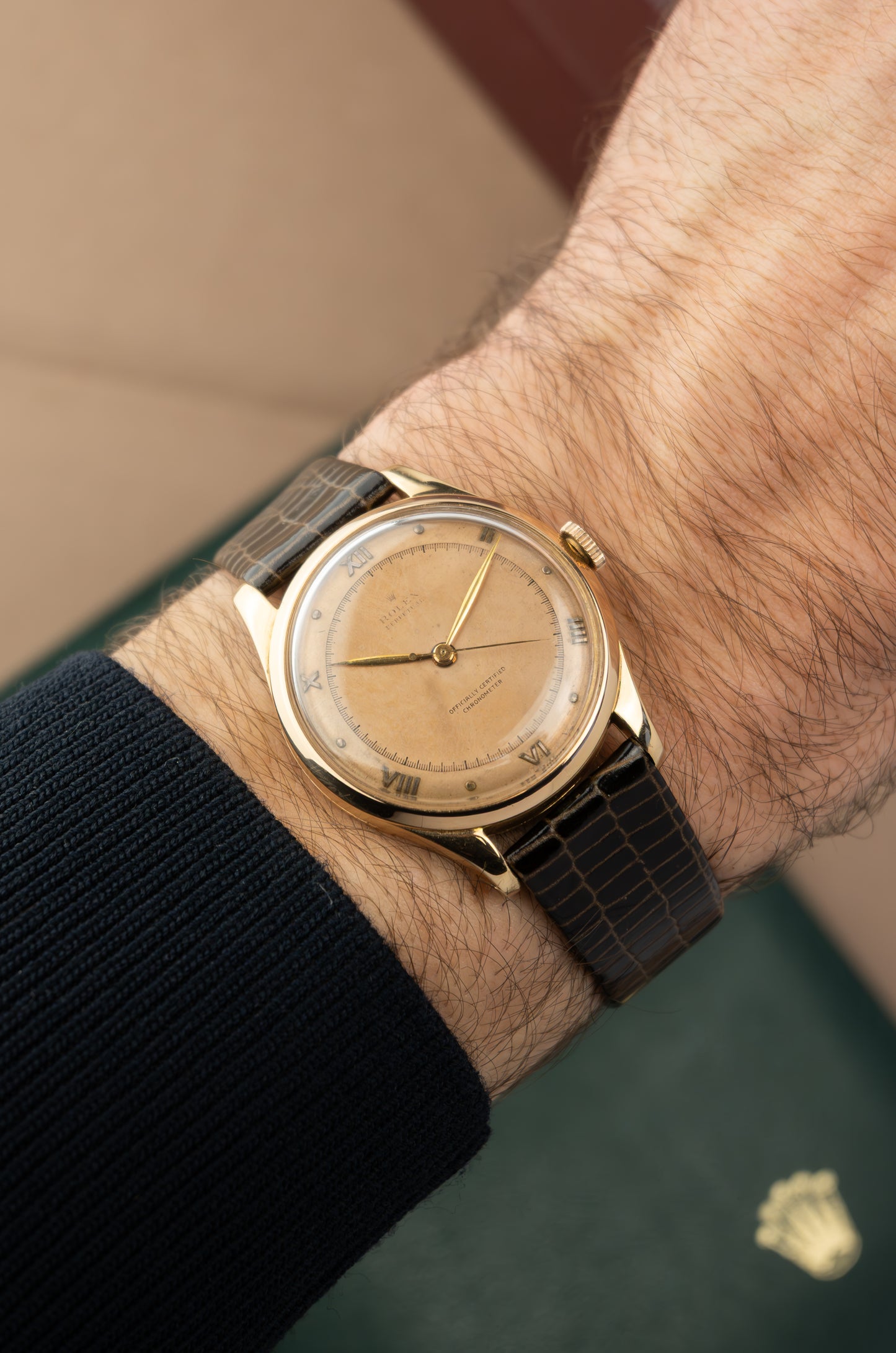 Rare Rolex Perpetual OCC | 18K Rose Gold | Vintage French Case | Salmon Sector Dial
