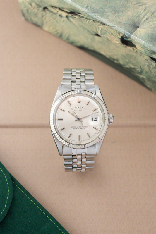 Rolex Oyster Perpetual Datejust 36 Ref. 1601 | 18K Whitegold Fluted Bezel | Jubilee Bracelet | Sharp Condition