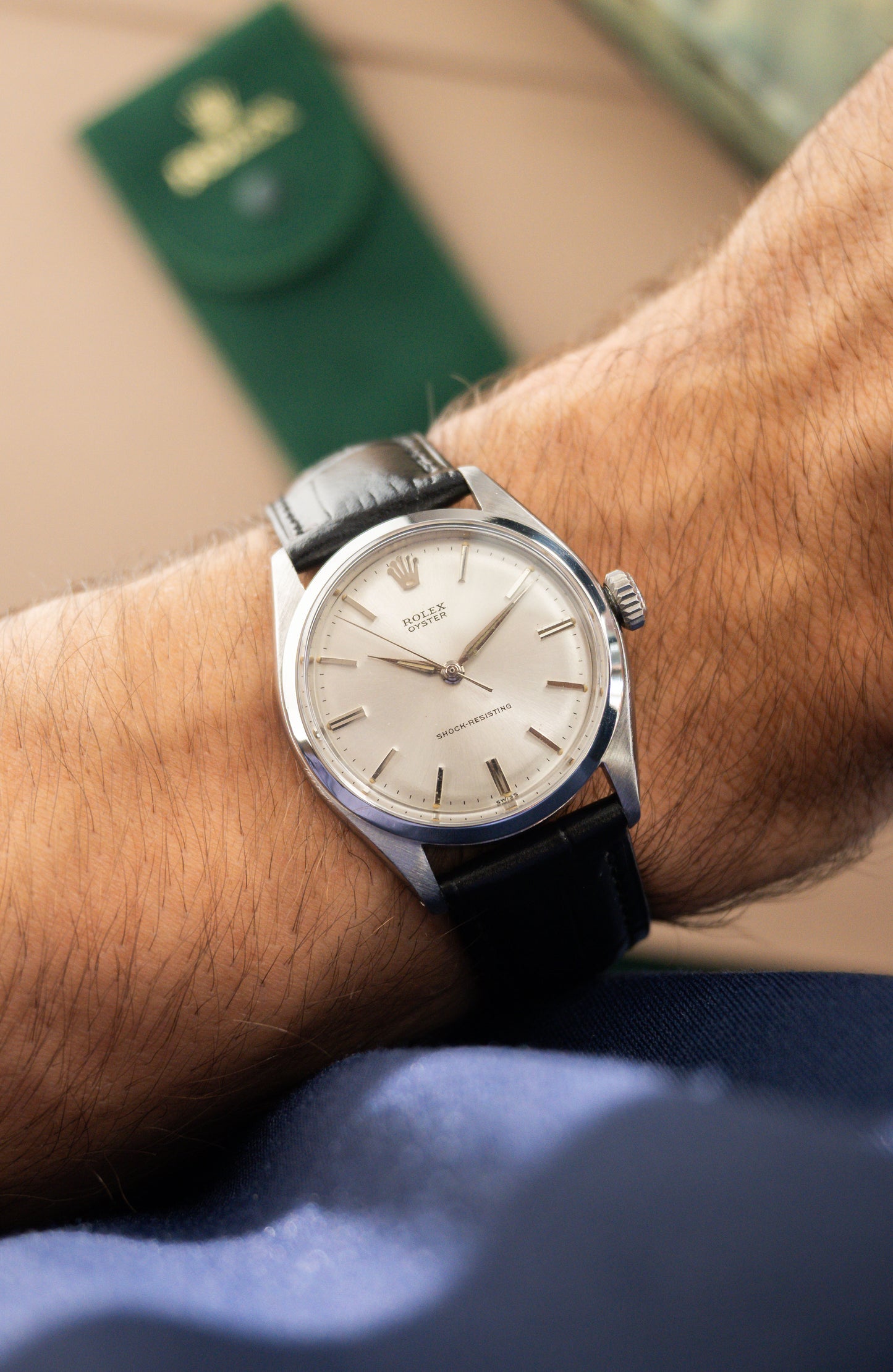 Rolex Oyster Schock Resisting 34 Ref. 6480 | Swiss Only Silver Dial | Sword Hands