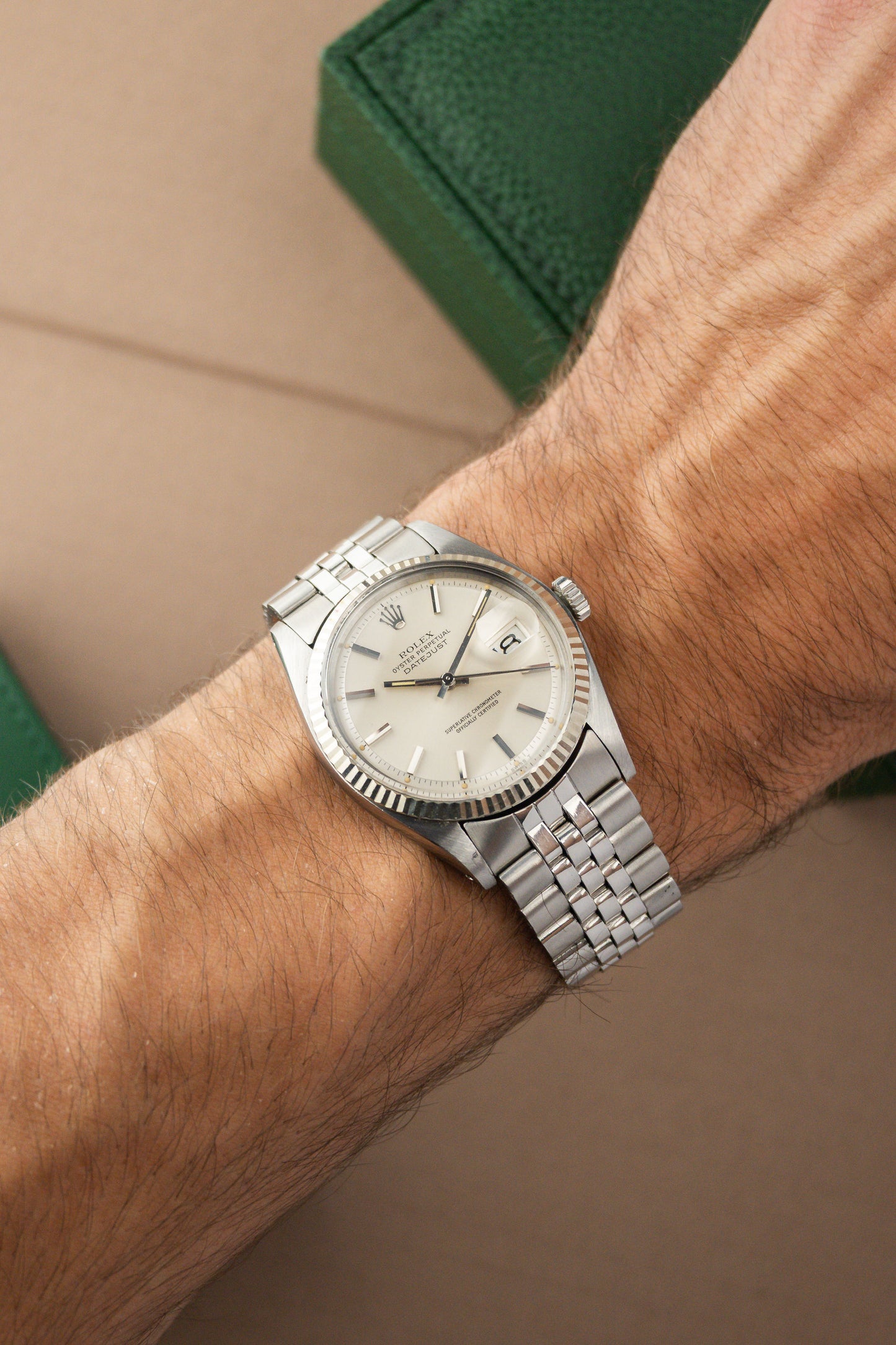 Rolex Oyster Perpetual Datejust 36 Ref. 1601 | 18K Whitegold Fluted Bezel | Jubilee Bracelet | Sharp Condition
