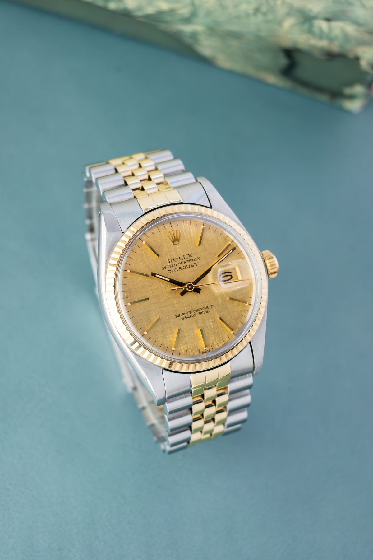 Rolex Datejust 36 Ref.16013 | Jubilee Bracelet | Fluted Bezel | 1978 | Gold Linen Dial | Caliber 3035